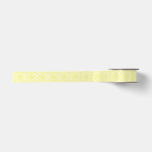 Cello Soft Butter Yellow Trellis Design Satin Ribbon