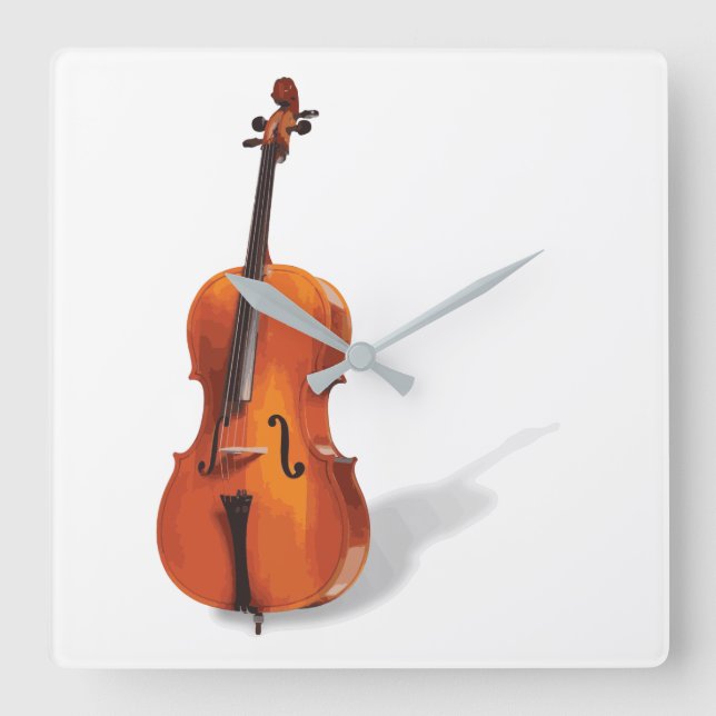 Cello Square Wall Clock (Front)