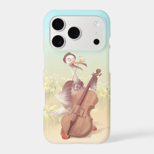Cello Stork: Classical Music Animal in Yellow Mead