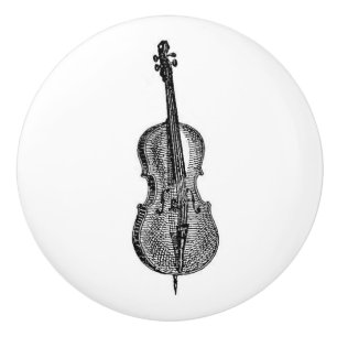 Cello stringed instrument vintage musical art ceramic knob
