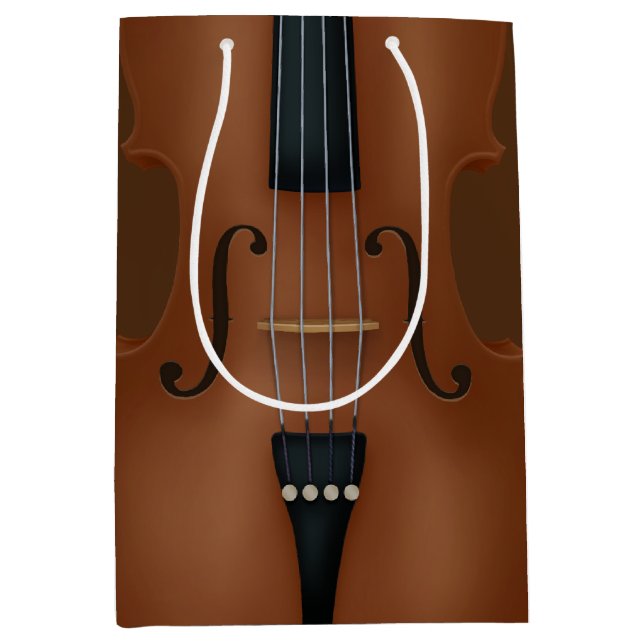 Cello Strings Bridge F-Holes Detail Music Medium Gift Bag (Front)