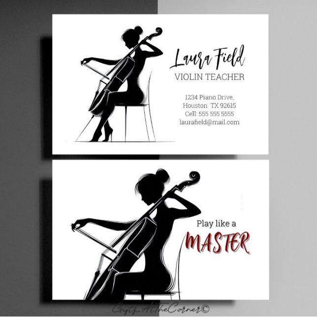 Cello Teacher Business Card (Creator Uploaded)