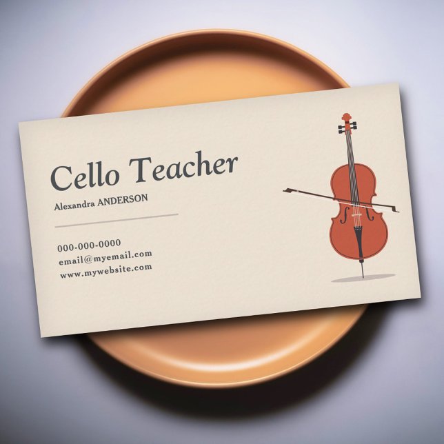 Cello Teacher Business Card (Cello Teacher Business Card)