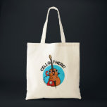 Cello There Funny Telephone Pun  Tote Bag<br><div class="desc">Cello There Funny Telephone Pun features a cute cello making a phone call. Perfect pun gift for family and friends who love cute cello puns.</div>