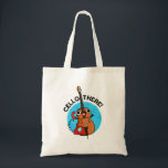 Cello There Funny Telephone Pun  Tote Bag<br><div class="desc">Cello There Funny Telephone Pun features a cute cello making a phone call. Perfect pun gift for family and friends who love cute cello puns.</div>