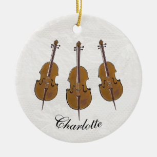 Cello trio personalized  ceramic ornament