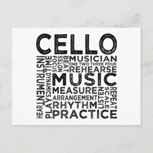 Cello Typography Postcard