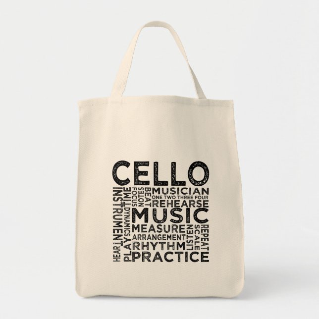 Cello Typography Tote Bag (Front)
