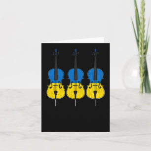 Cello Ukrainian Flag Cellist String Musician Stick Card