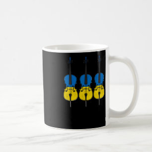 Cello Ukrainian Flag Cellist String Musician Stick Coffee Mug