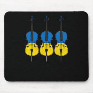 Cello Ukrainian Flag Cellist String Musician Stick Mouse Pad