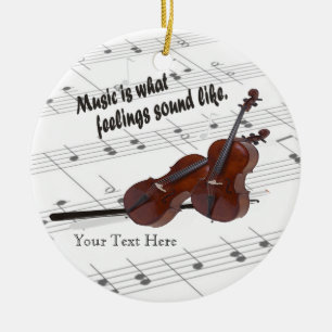 Cello Version What Feelings Sound Like - Customise Ceramic Tree Decoration