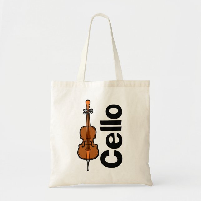 Cello Vertical Text Tote Bag (Front)