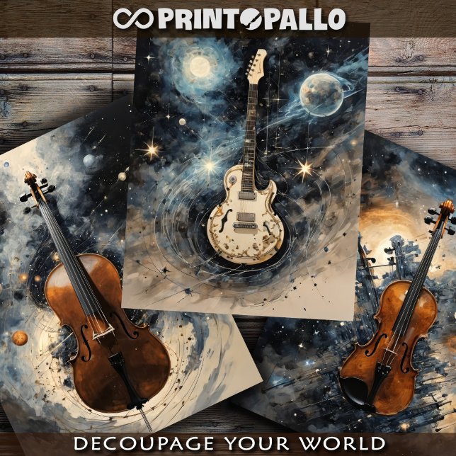 Cello, Violin Guitar: dreamlike music instruments Wrapping Paper Sheet (Creator Uploaded)