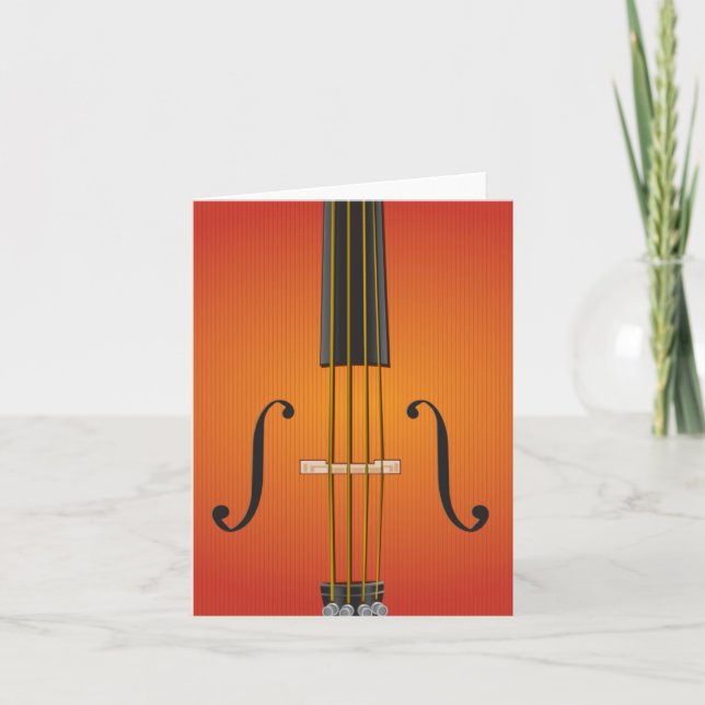 Cello, violin, guitar notecard design (Front)