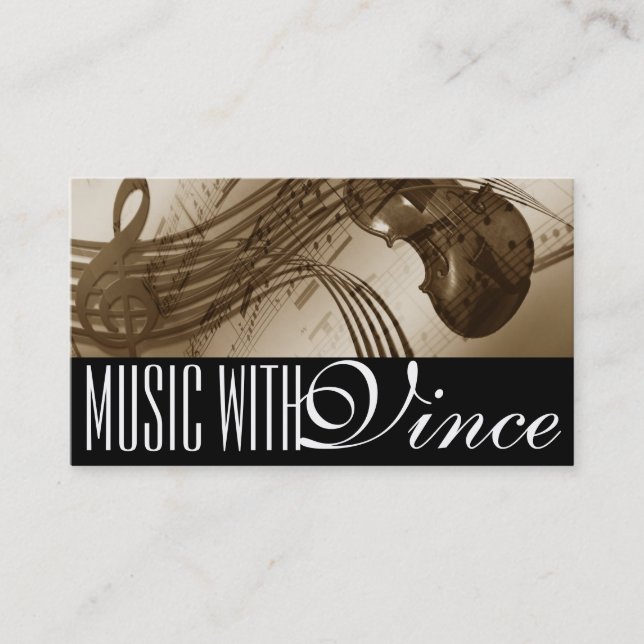 Cello Violin Instructor Music Studio Business Card (Front)