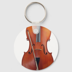 Cello with bow, close up key ring
