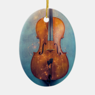 Cello with lights Christmas ornament