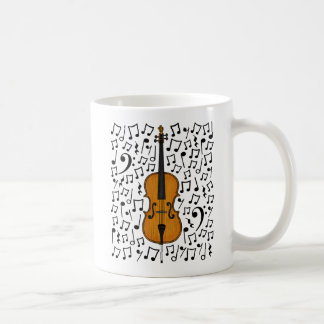 Cello With Musical Notes, Cellist Music Teacher Coffee Mug