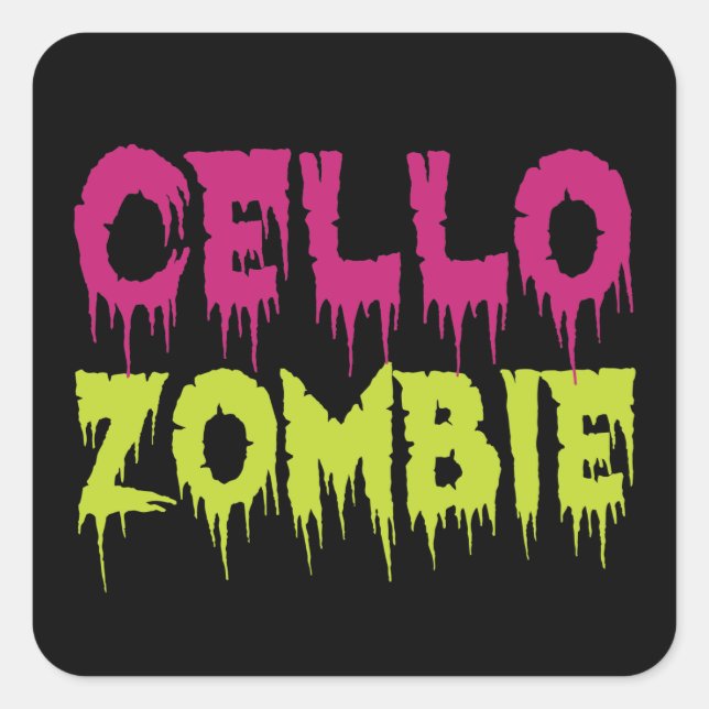 Cello Zombie Square Sticker (Front)