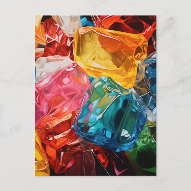 Cellophane gems postcard (Front)