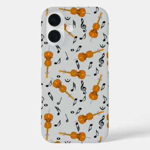 Cellos and Black Music Notes iPhone 16 Case