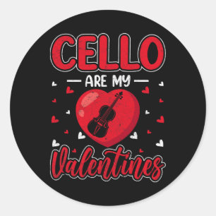 Cellos Are My Valentine Cellist Valentine's Day Ce Classic Round Sticker