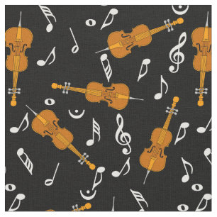 Cellos Music Notes Pattern  Fabric
