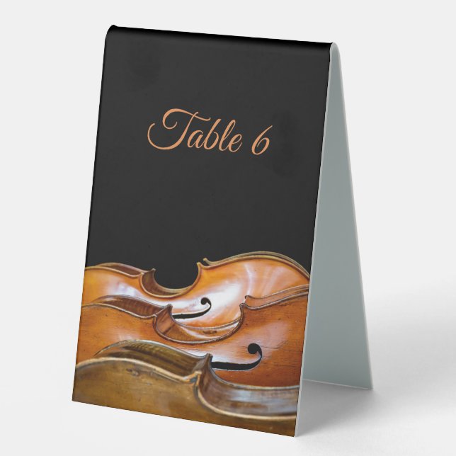 Cellos Table Number Custom Text (Front)