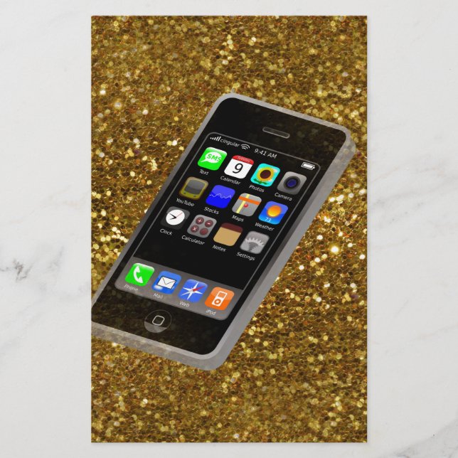 cellphone bling stationery (Front)