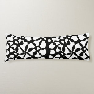 Cells Abstraction Black White Body Cushion
