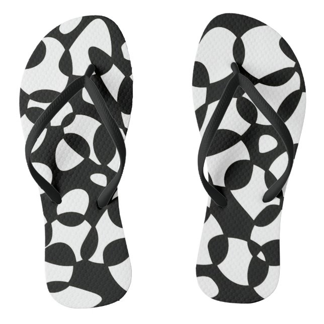 Cells Abstraction Black White Thongs (Footbed)