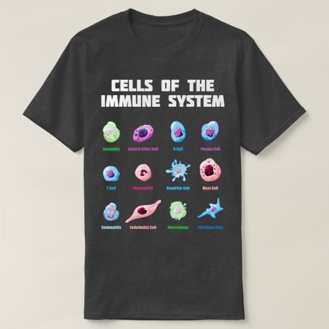 Cells Of The Immune System Biology Molecular Biolo T-Shirt (Design Front)