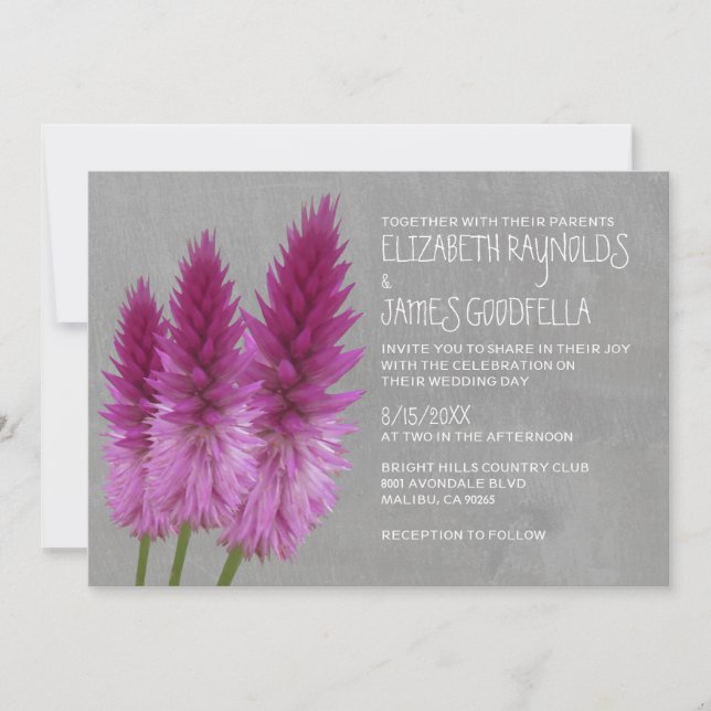 Celosia Wedding Invitations (Front)