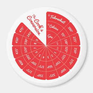 Celsius to Fahrenheit Cooking Conversion Chart Magnet