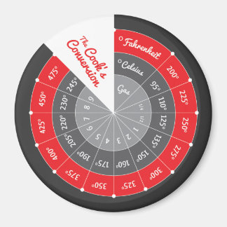 Celsius to Fahrenheit Cooking Conversion Chart Magnet