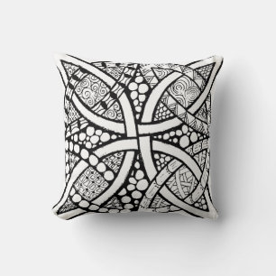 Celtc Knot Black and White Cushion