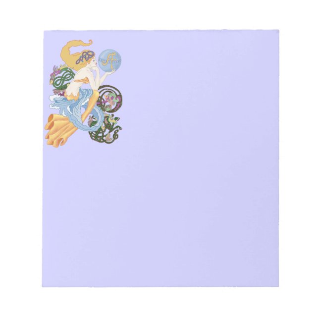 Celtic "A"for Aquarius Mermaid Notepad (Front)