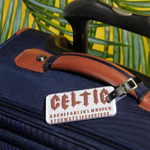 Celtic Alphabet Font Luggage Tag