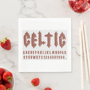 Celtic Alphabet Font Napkin