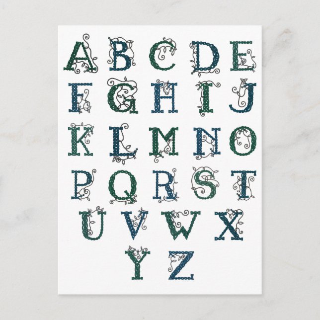 Celtic Alphabet postcard (Front)