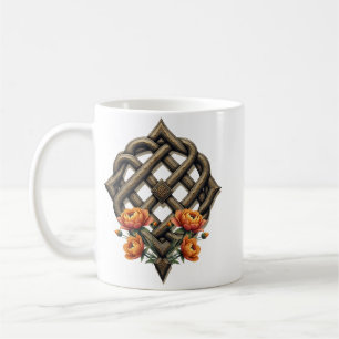 Celtic art and floral splendour in warm tones. coffee mug