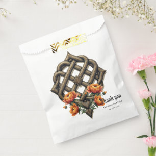 Celtic art and floral splendour in warm tones.  favour bag