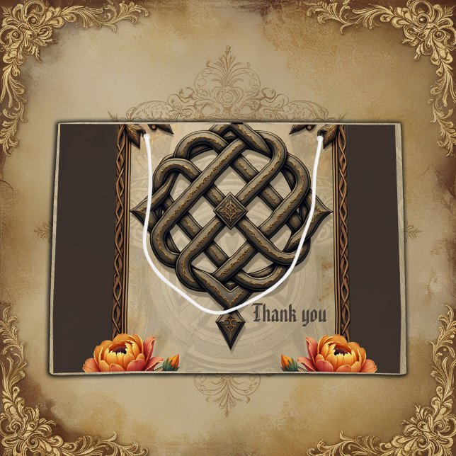 Celtic art and floral splendour in warm tones.  large gift bag (Creator Uploaded)
