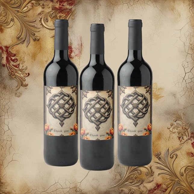 Celtic art and floral splendour in warm tones.  wine label (Creator Uploaded)