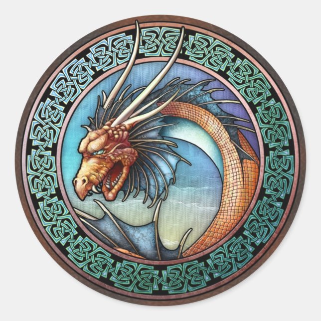 Celtic Art Dragon Stickers (Front)