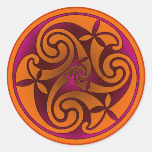 Celtic Art Spiral Design Classic Round Sticker