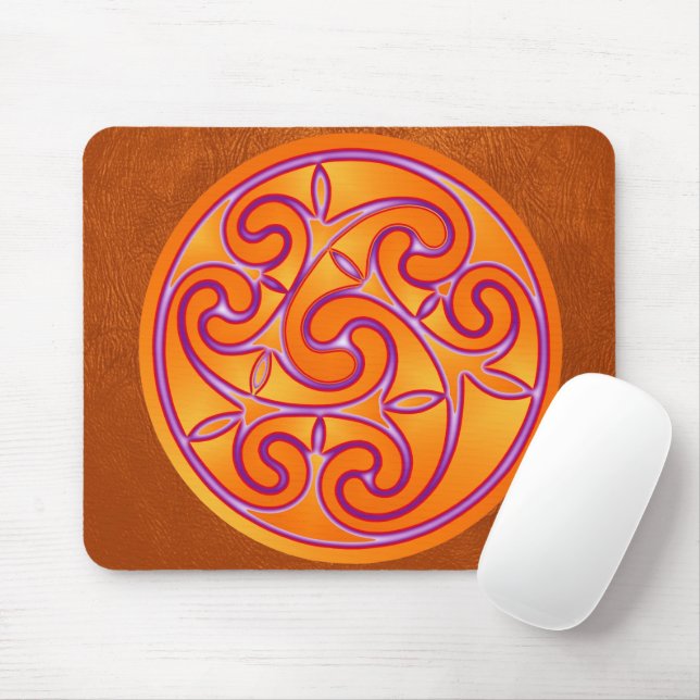 Celtic Art Spiral Design Mouse Mat (With Mouse)