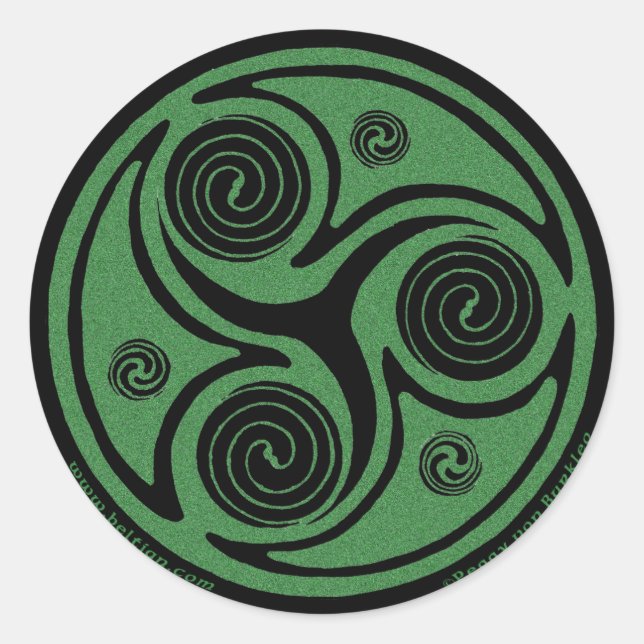 Celtic Art Sticker, Triskel Design #4 Classic Round Sticker (Front)