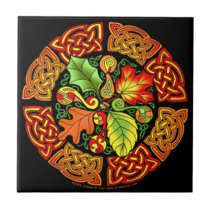 Celtic Autumn Leaves Tile